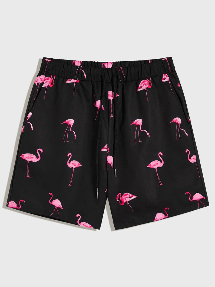 Chillmode Herren Flamingo-Shorts