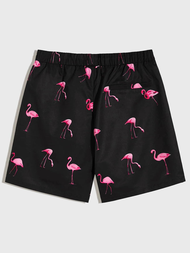 Chillmode Herren Flamingo-Shorts