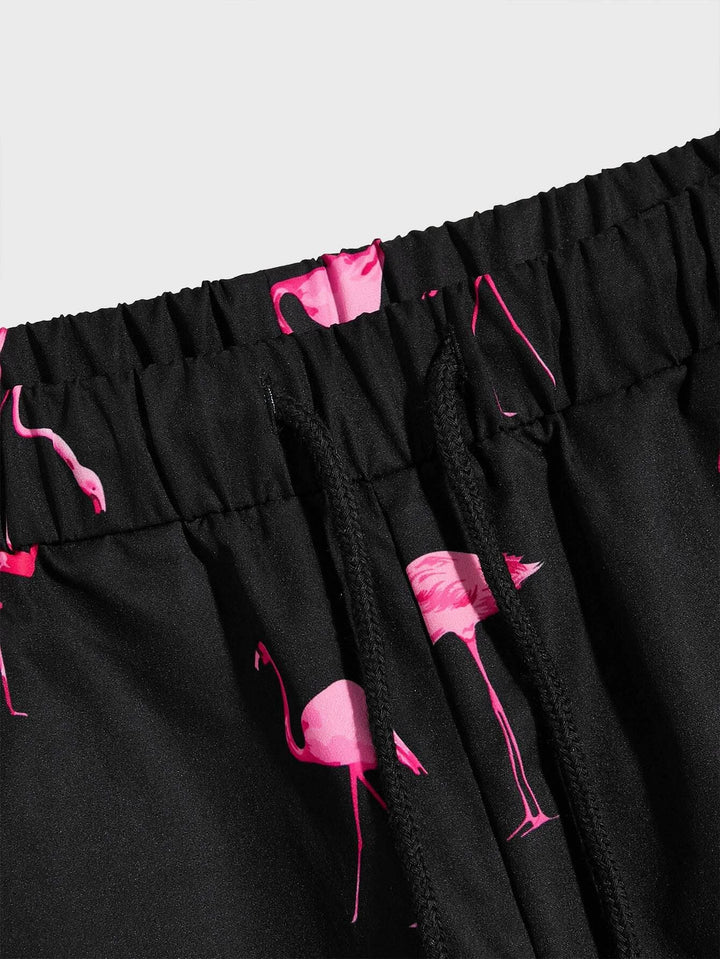 Chillmode Herren Flamingo-Shorts