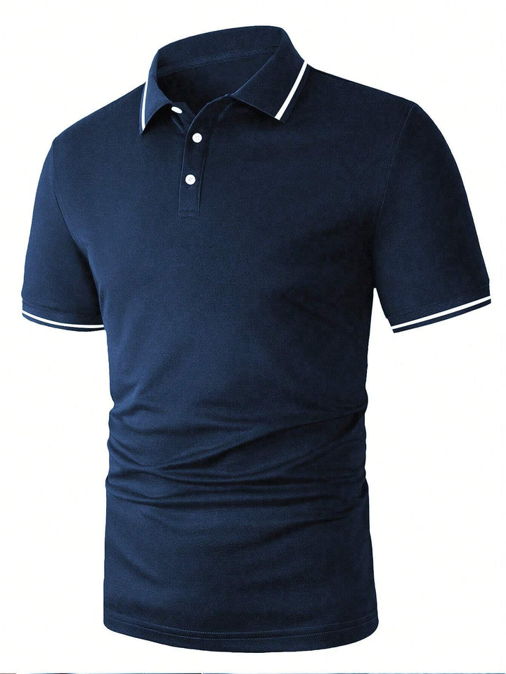 Homme-Poloshirt mit Kontrastpaspelierung