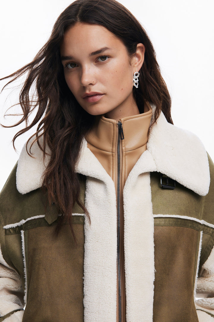 Sheepskin biker jacket