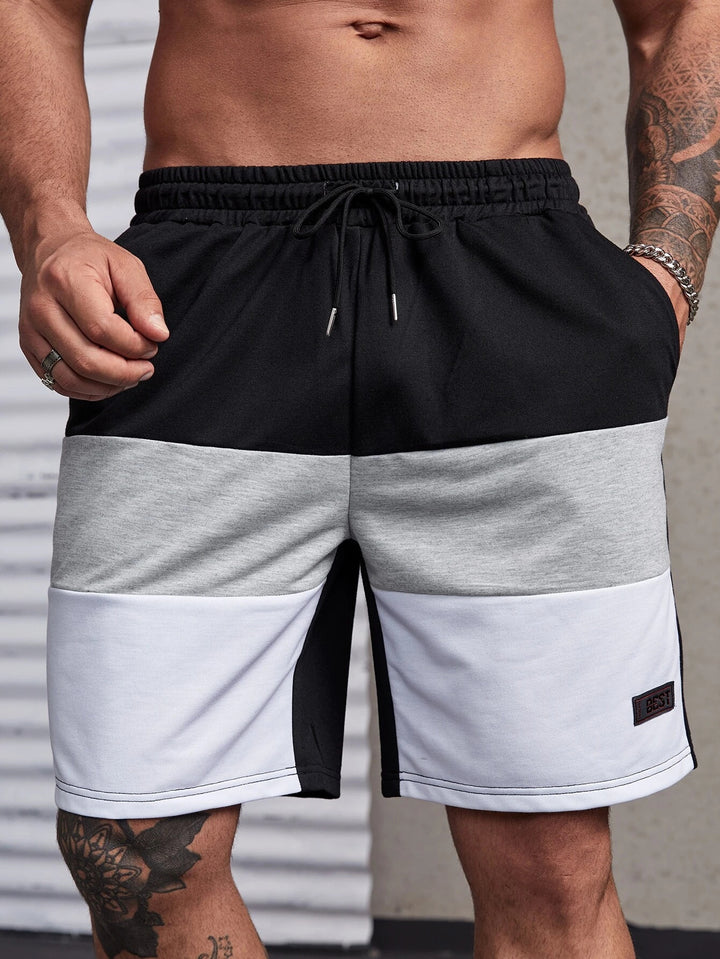 Shorts mit Farbblockdesign und Kordelzug in der Taille für Herren