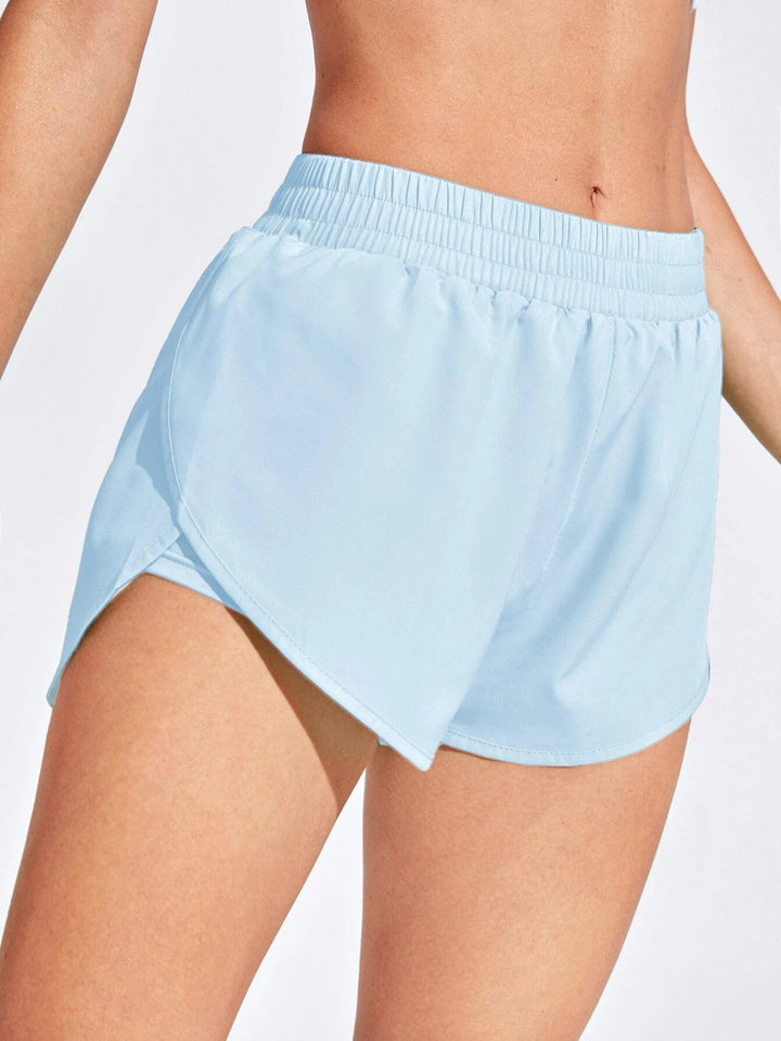 2 in 1 Sportshorts mit Tulpensaum