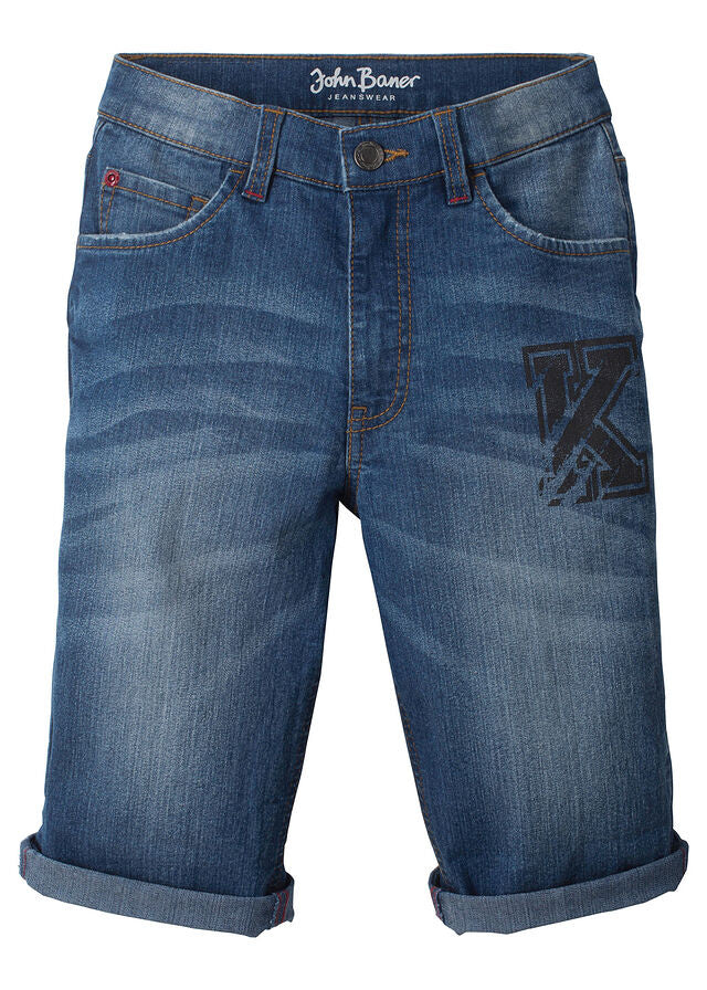 Flexible Jeansshorts für Kinder, Slim Fit