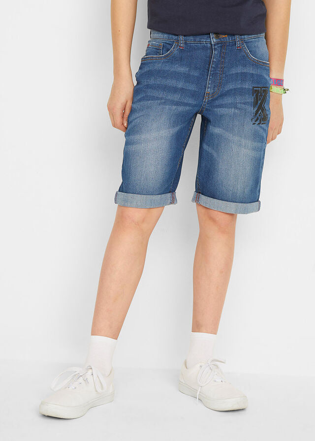 Flexible Jeansshorts für Kinder, Slim Fit