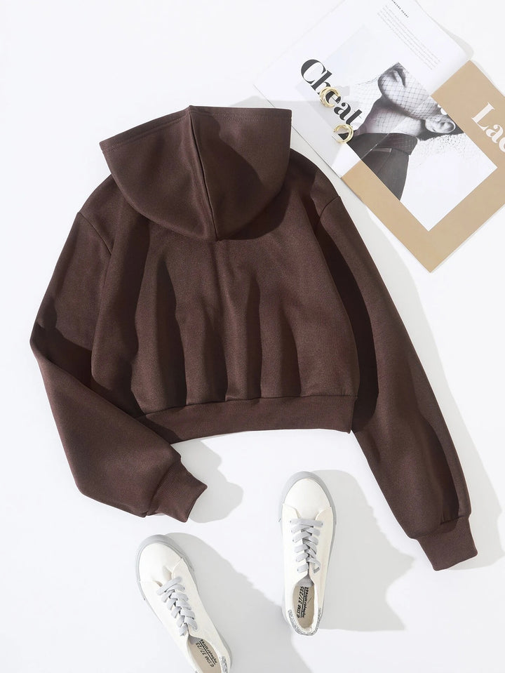 EZwear Crop Hoodie mit Reißverschluss, Thermofutter