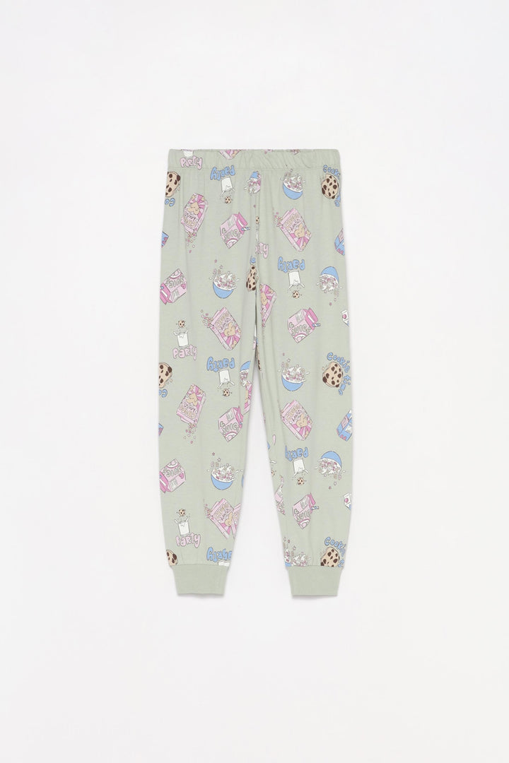 Langer Pyjama mit Print