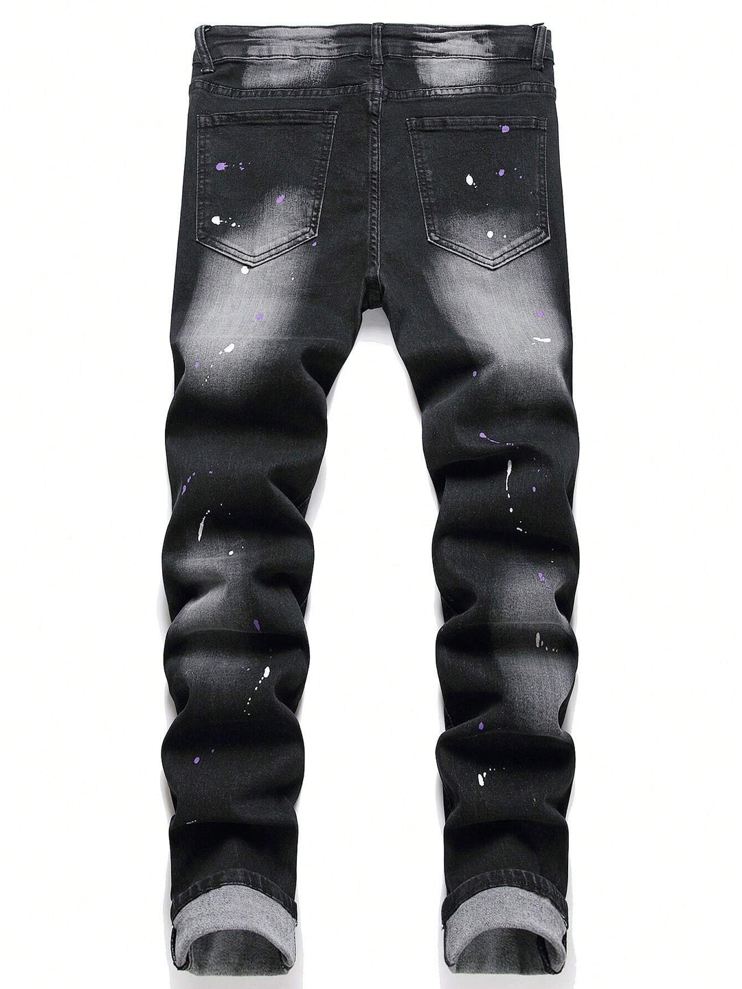 Manfinity Herren-Jeans „Ink Splash“ aus Baumwolle mit schmaler, zerrissener Jeans