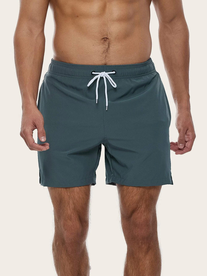 Swimmode – Einfarbige Badeshorts mit Kordelzug in der Taille