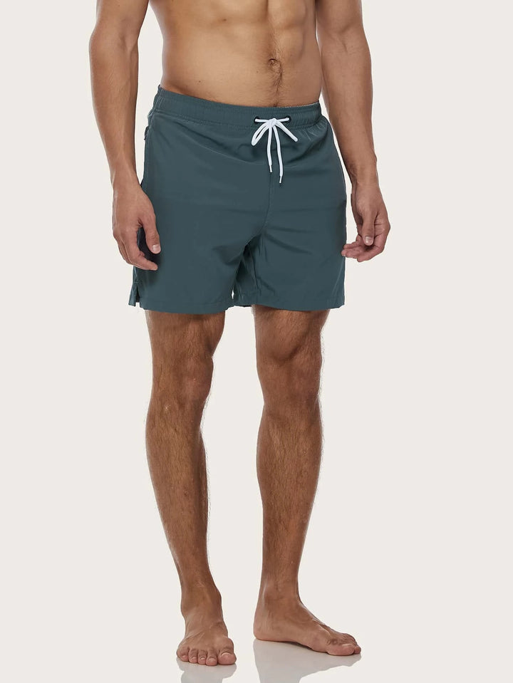 Swimmode – Einfarbige Badeshorts mit Kordelzug in der Taille