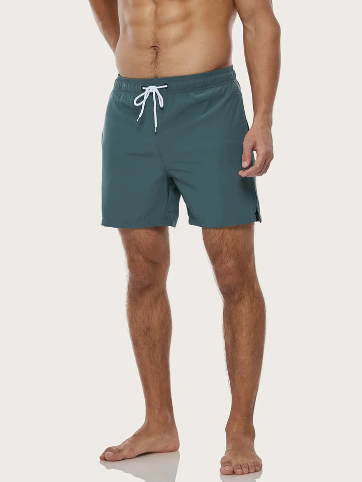 Swimmode – Einfarbige Badeshorts mit Kordelzug in der Taille