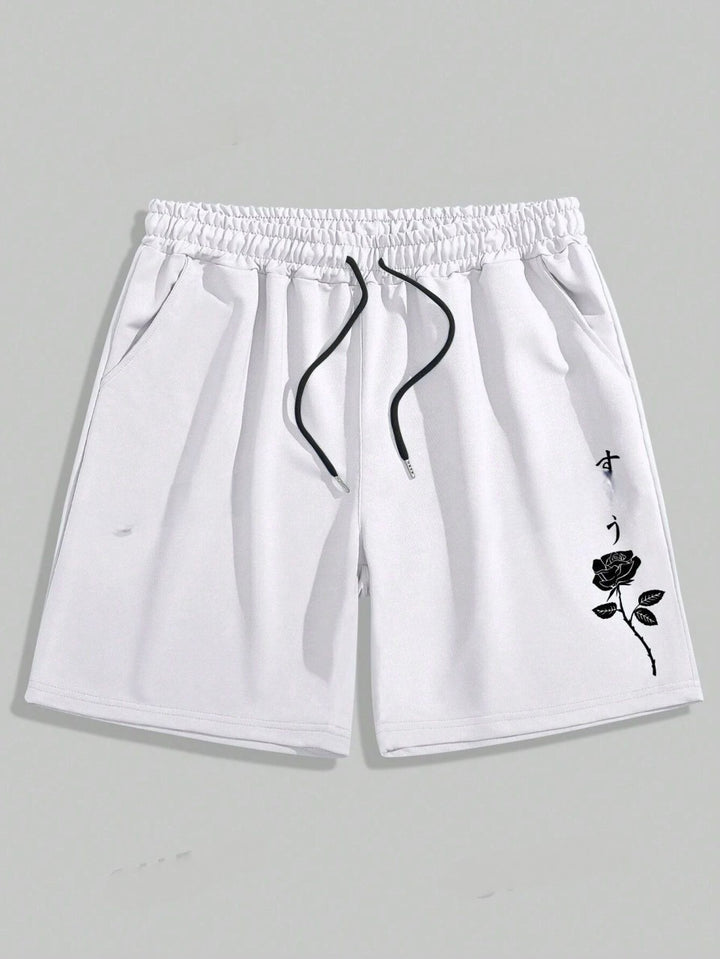 Street Life Herren-Schulshorts mit Blumenmuster und Kordelzug in der Taille