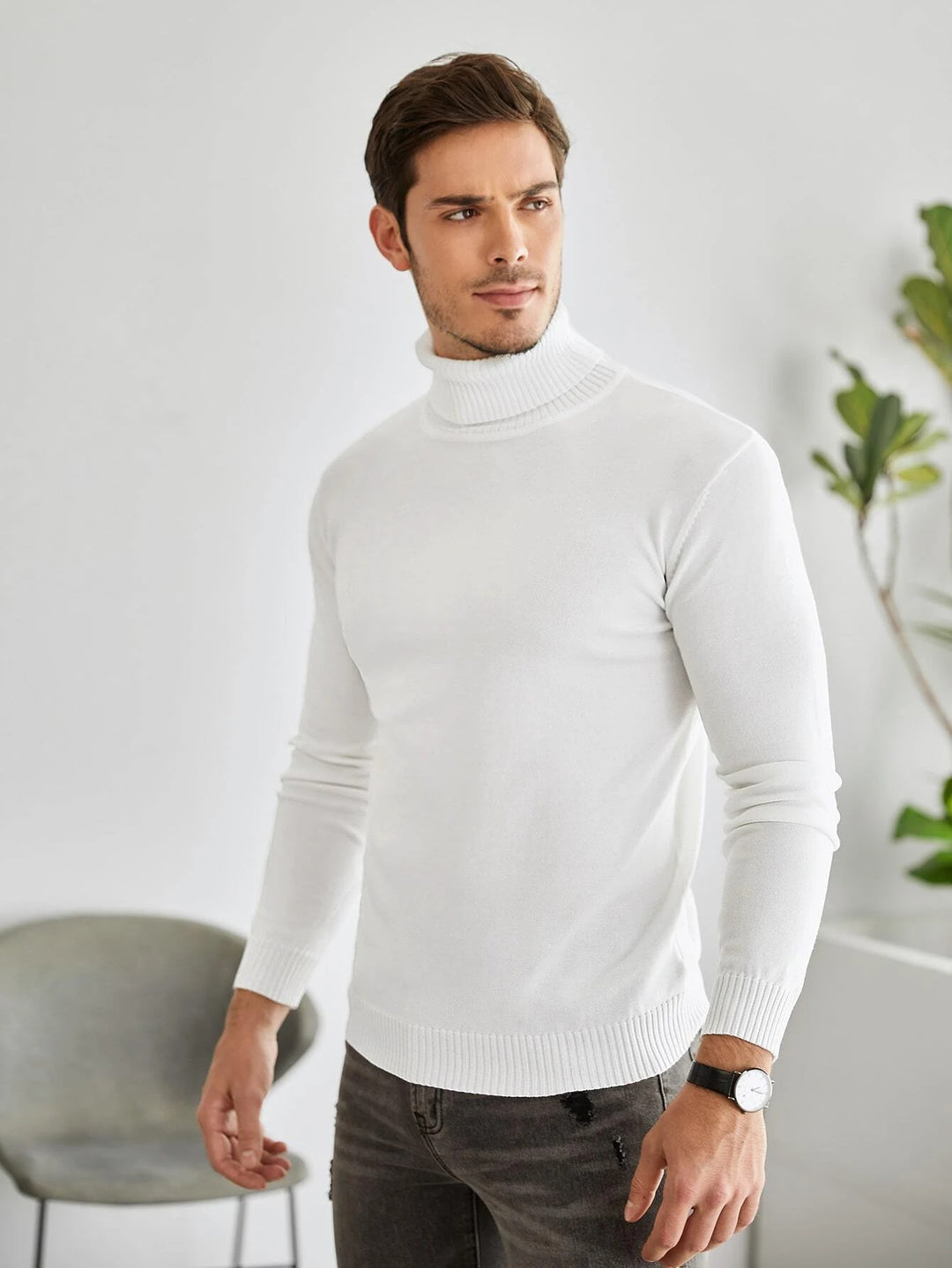 Rollkragenpullover aus Feinstrick