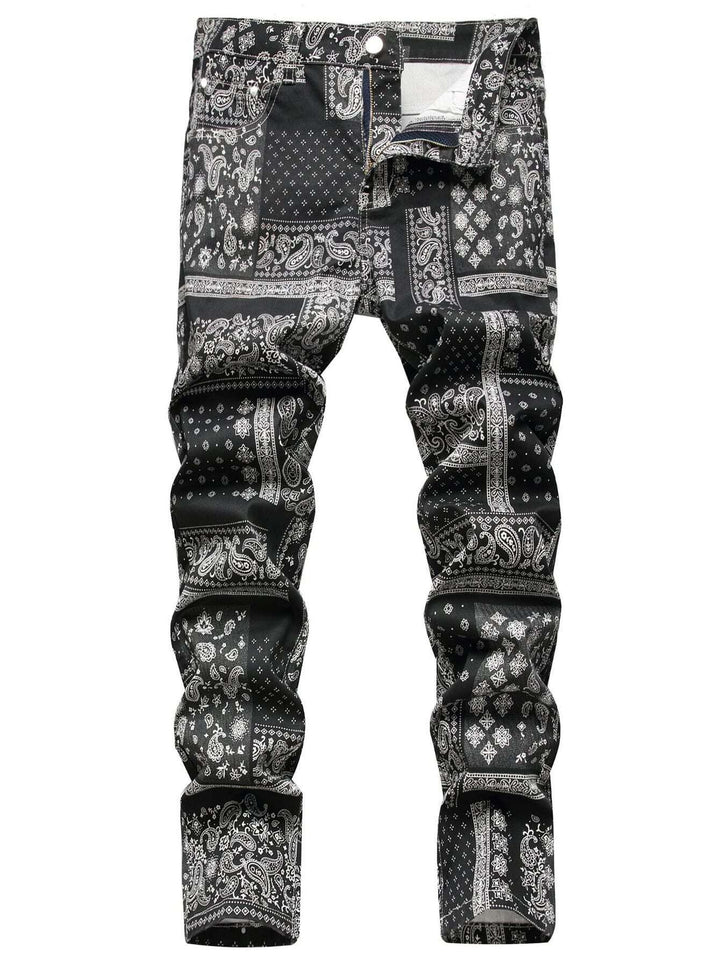 Jeans mit Paisley-Schal-Print für Herren