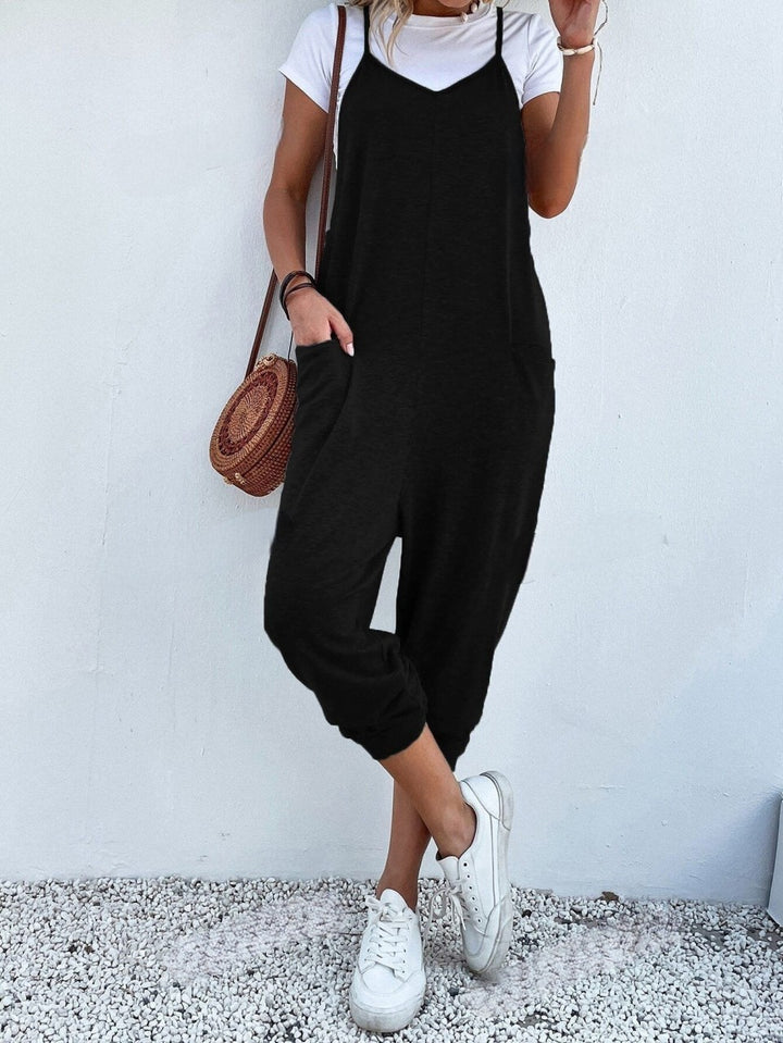 Cami-Jumpsuit mit Schlüsselloch hinten und zwei Taschen ohne Oberteil