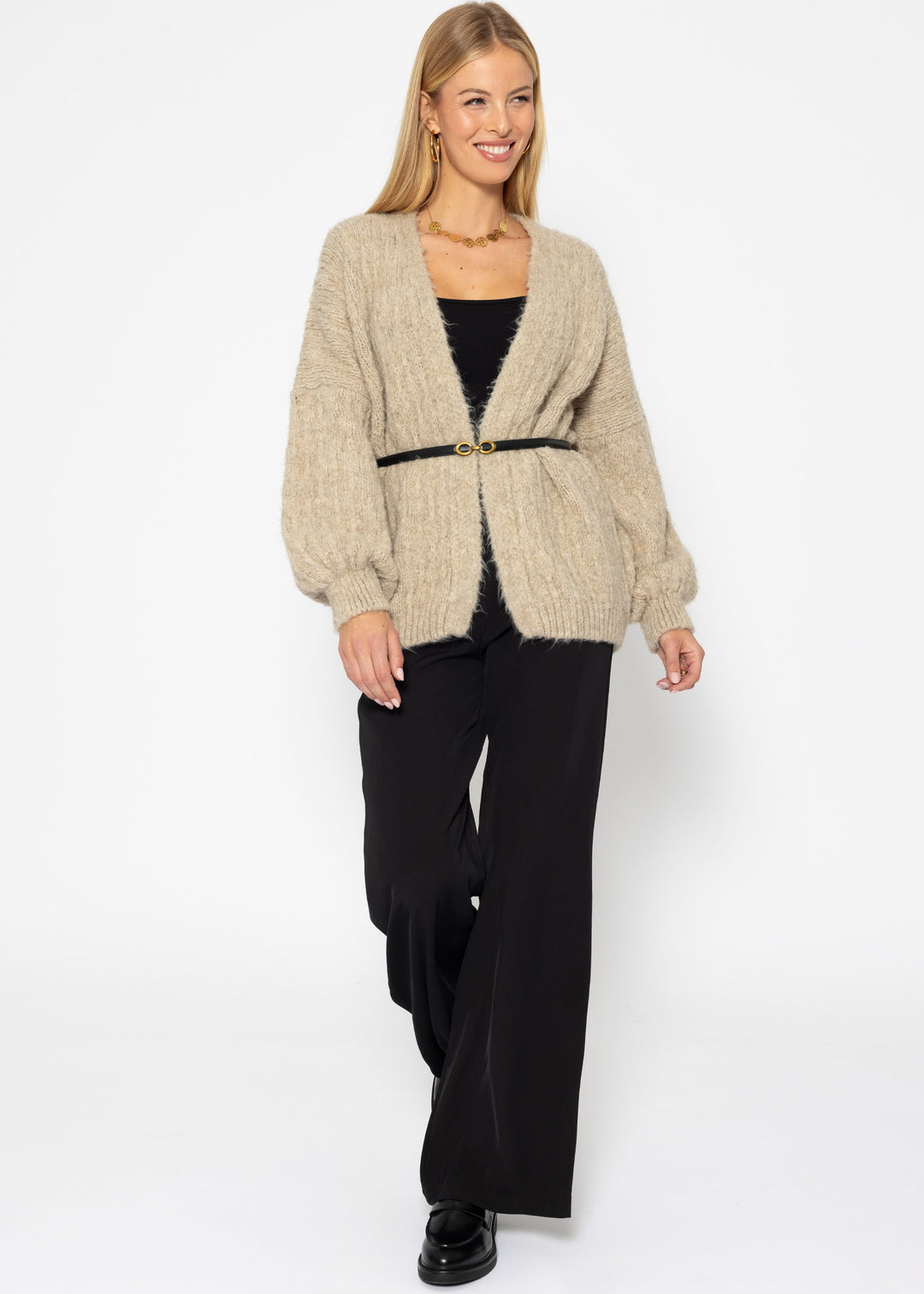 Jessica Haller Oversize Cardigan mit Struktur - beige