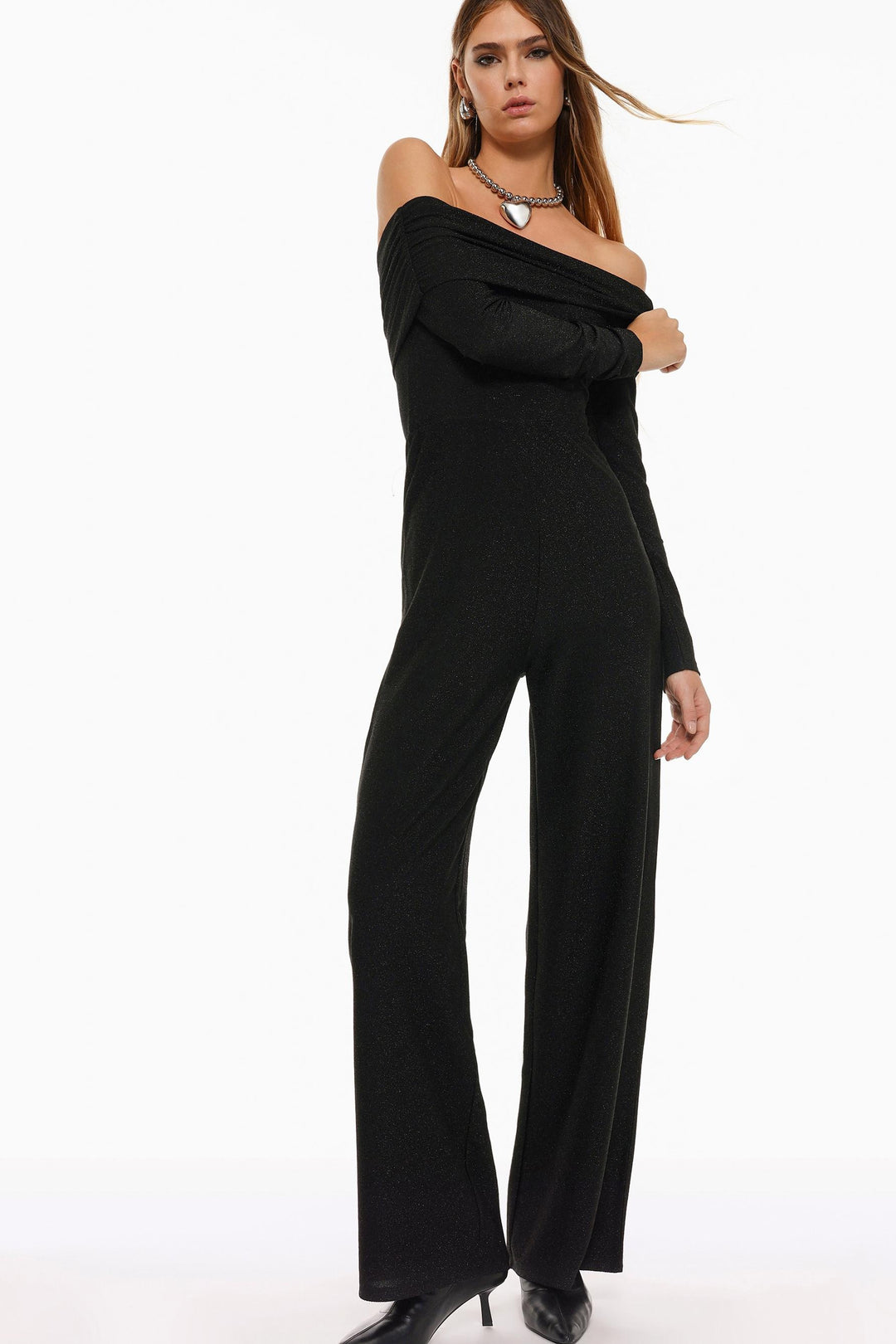 Langer Glitzer-Jumpsuit