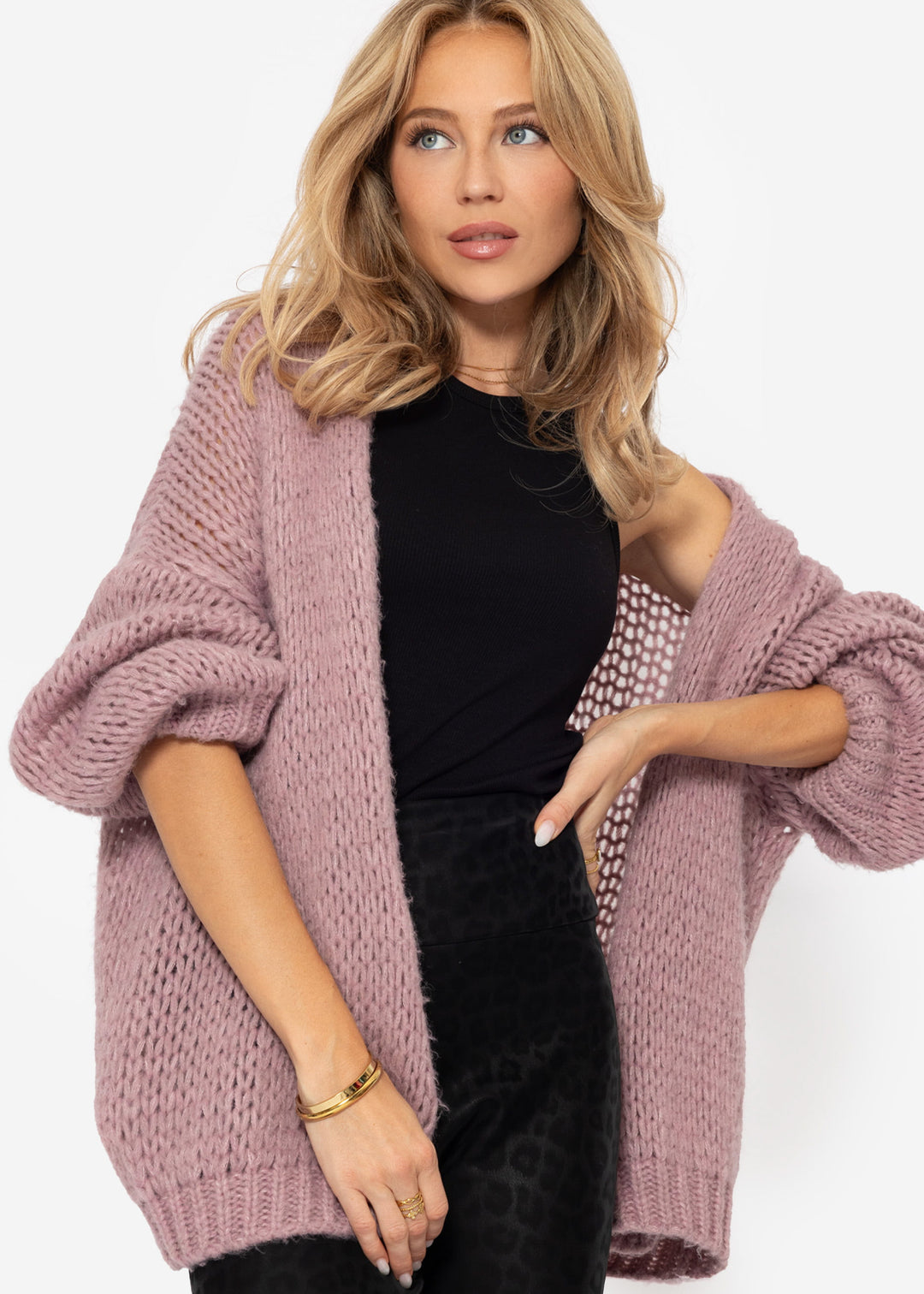 Oversize-Cardigan - altrosa