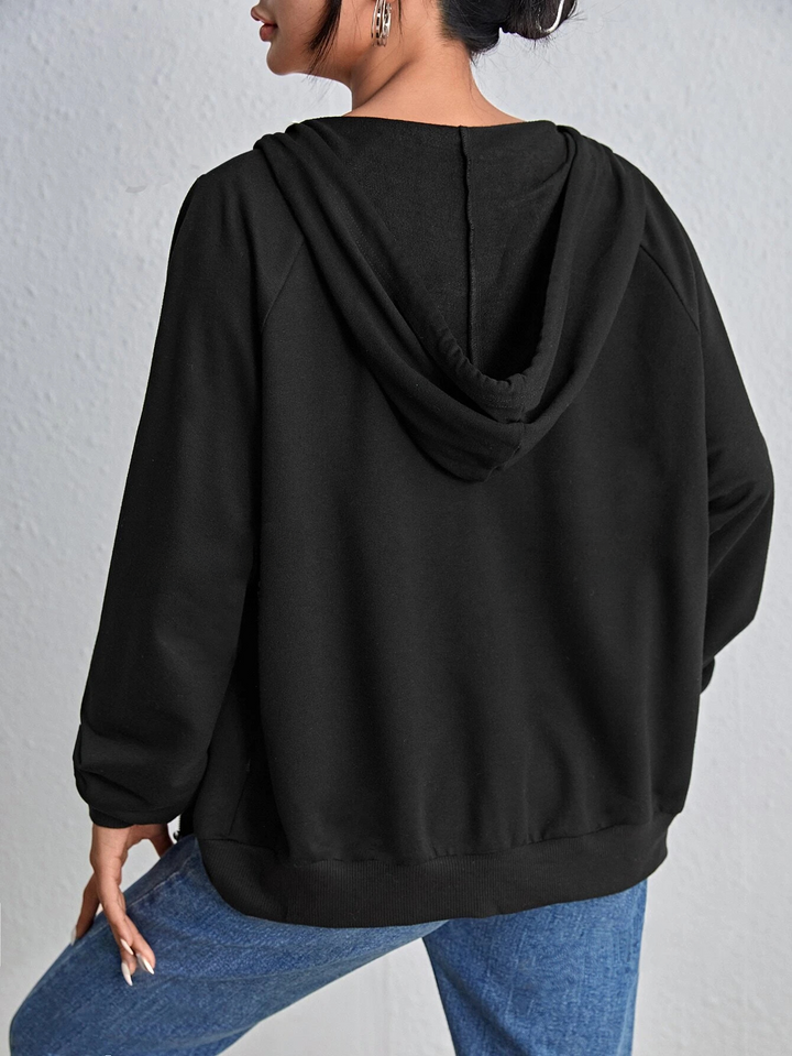 Hoodie mit Reißverschluss und Raglanärmeln sowie Kordelzug