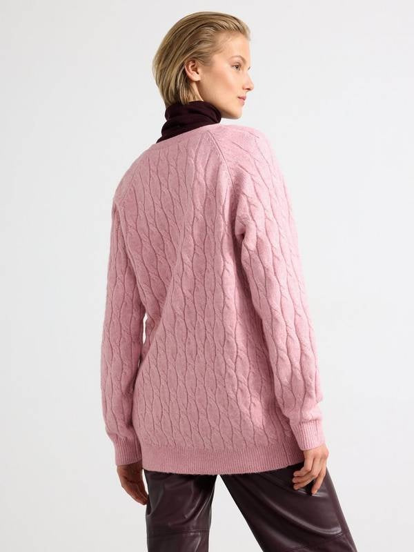 Strickjacke mit Zopfmuster