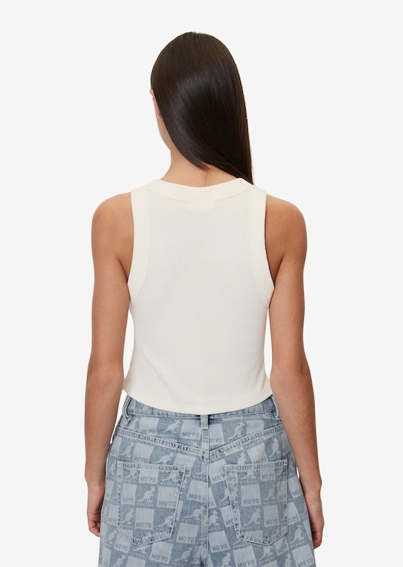 DENIM Top in Grau Weiß