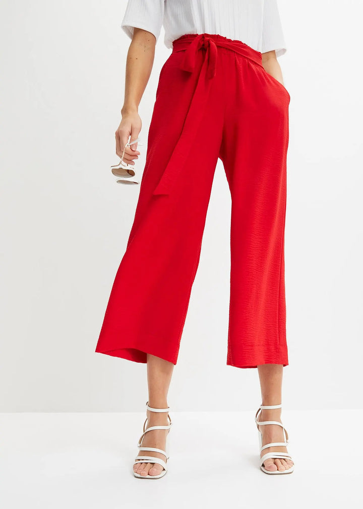 Culotte-Hose mit elastischem Bund und Umschlag