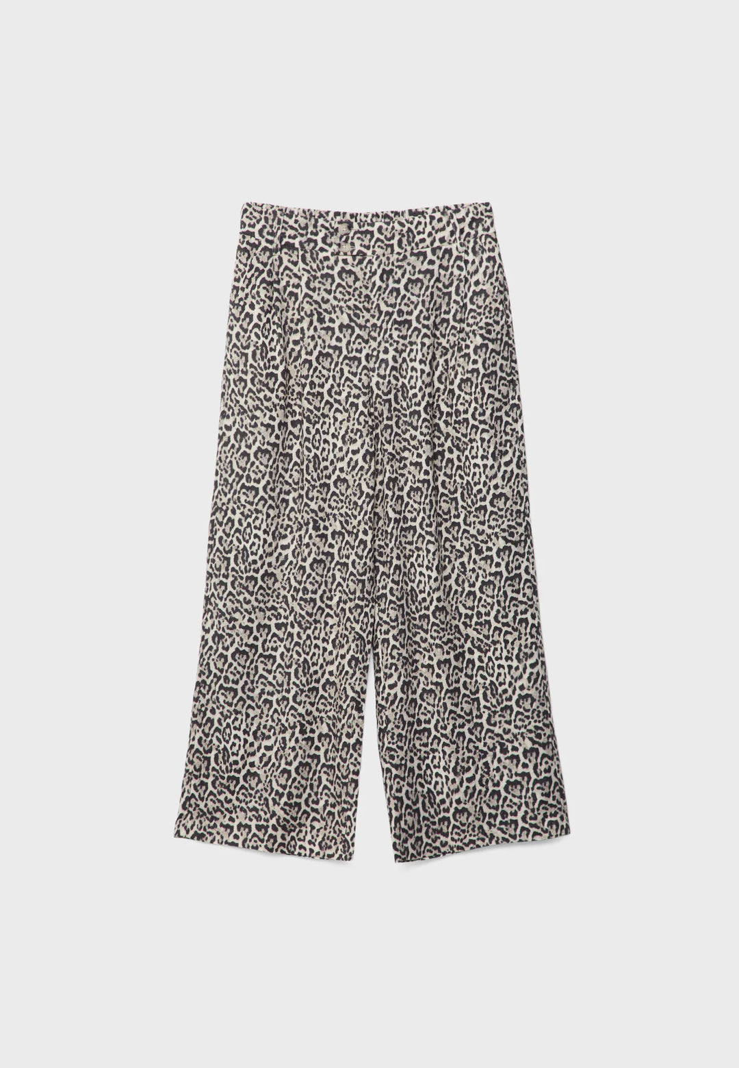 Leoparden-Culotte-Hose aus Leinenmischung