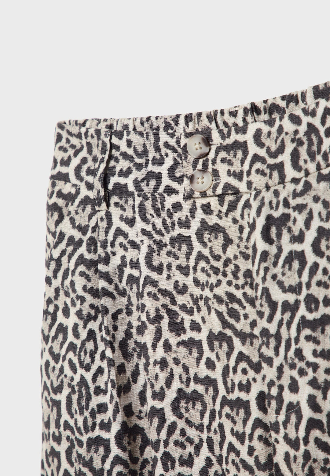 Leoparden-Culotte-Hose aus Leinenmischung