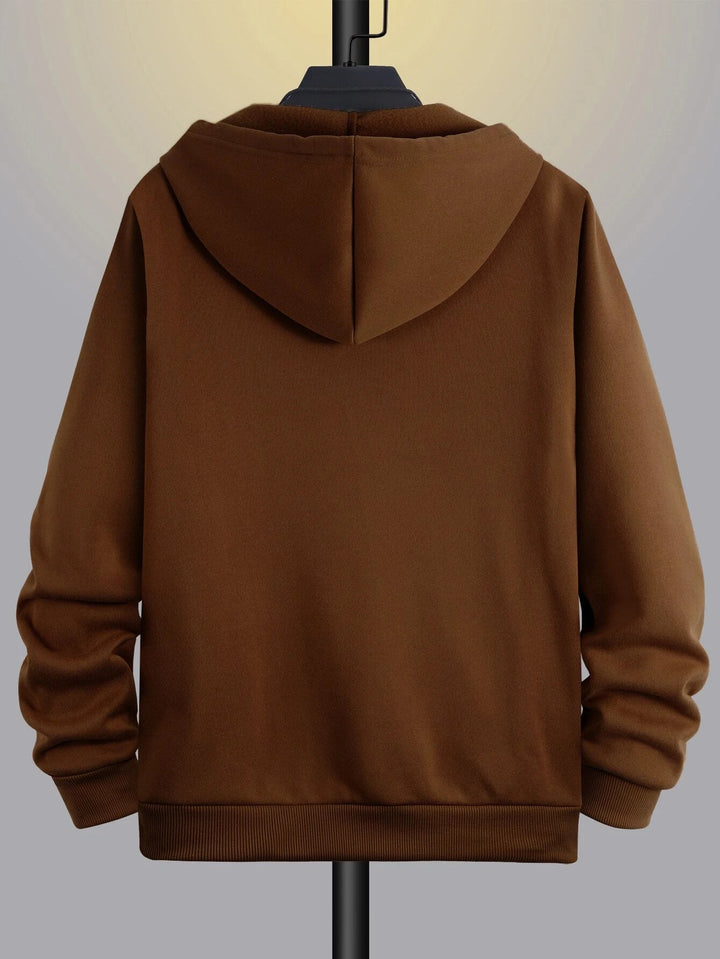 Thermo-Kapuzenpullover mit Reißverschluss und Kordelzug für Herren