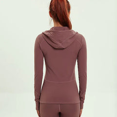 Women's Stretchy Zip-Up Long Sleeve Sports Jacket