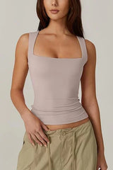 Women's Summer Square-Neck Slim Tank Top