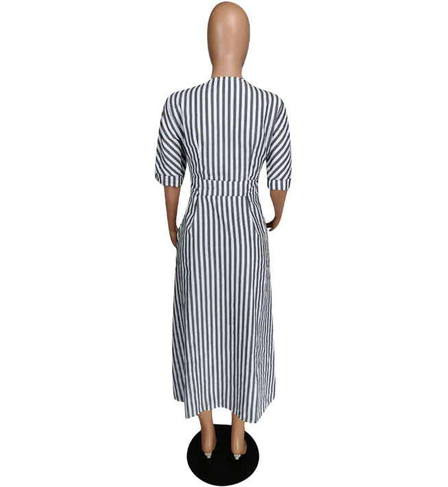 Striped Long and Short Shirts with Asymmetrical Design